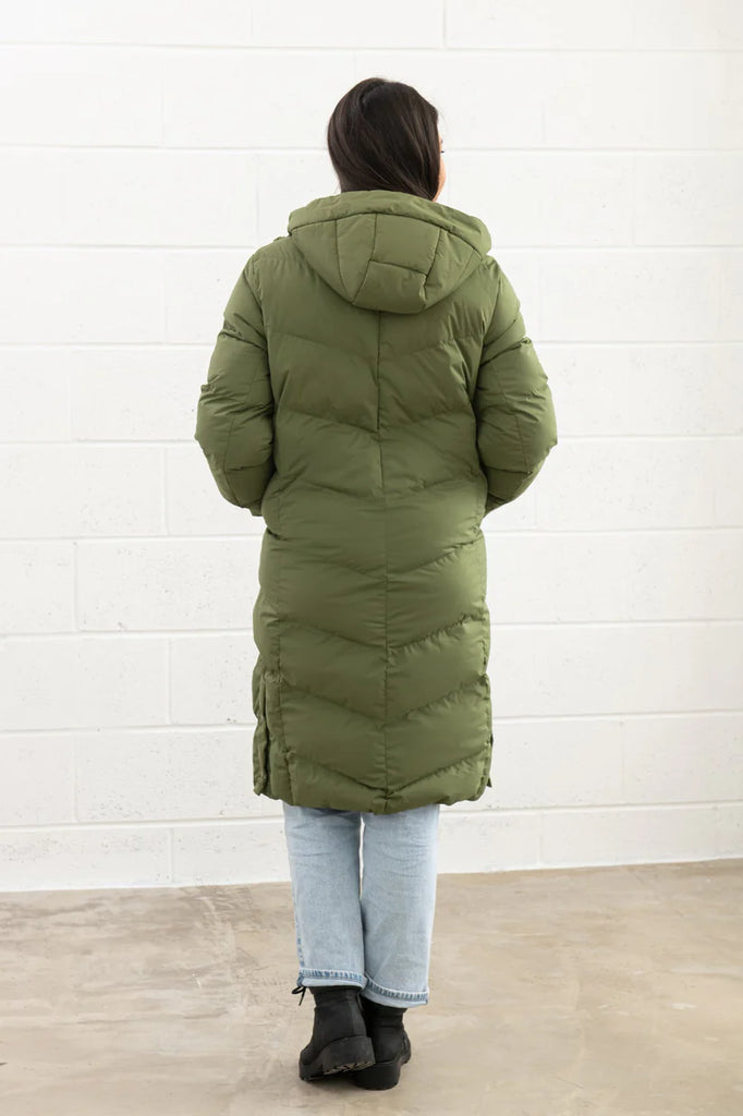 Lighthouse Savannah Ladies Long Padded Coat Olive