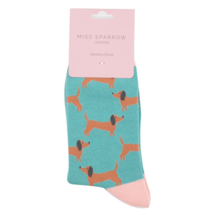 Miss Sparrow Bamboo Socks Sausage Dogs Duck Egg SKS376