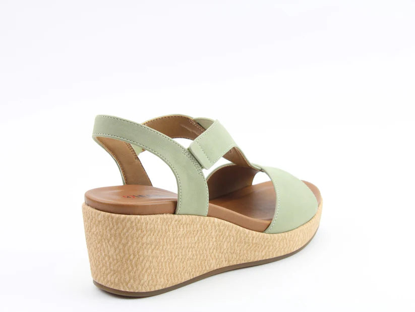 Heavenly Feet Paulina Ladies Wedge Sandal Olive