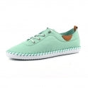 Lunar St Ives Ladies Leather Plimsoll FLE030 Mint