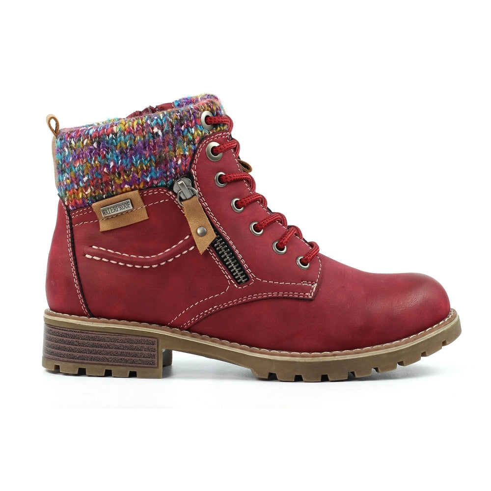 Lunar Tabasco Ladies Ankle Boot GLB204 RD Red