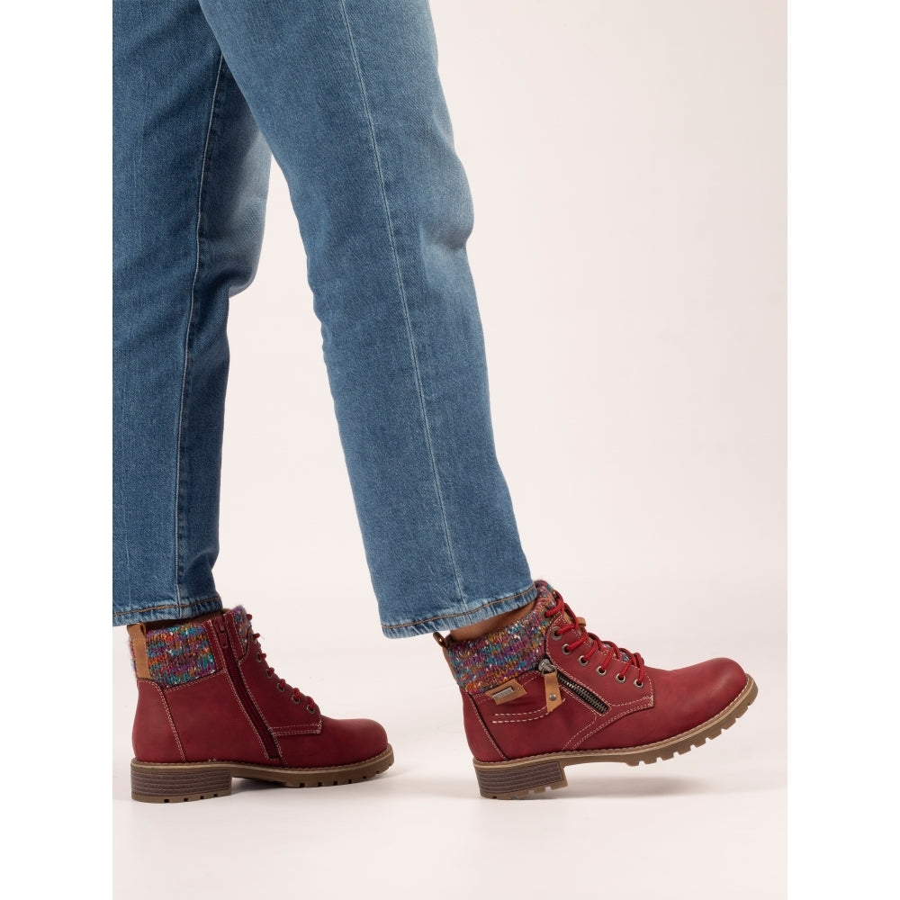 Lunar Tabasco Ladies Ankle Boot GLB204 RD Red