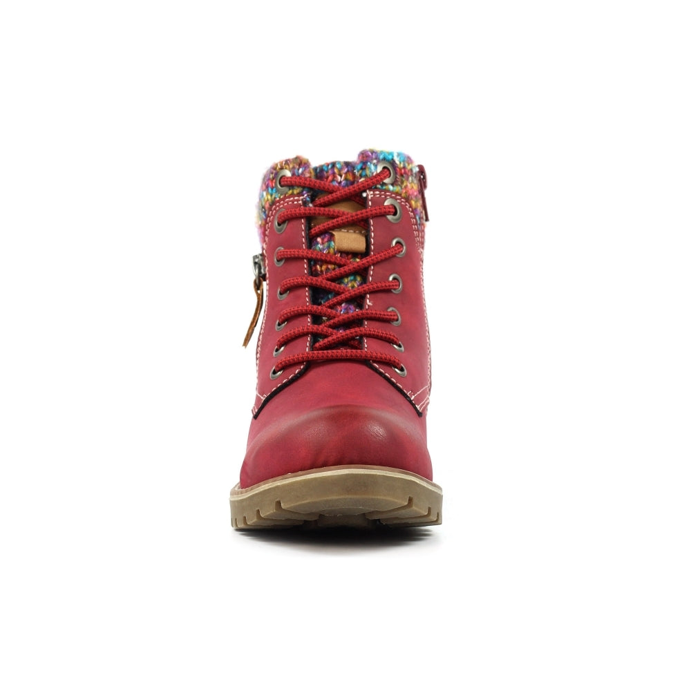 Lunar Tabasco Ladies Ankle Boot GLB204 RD Red