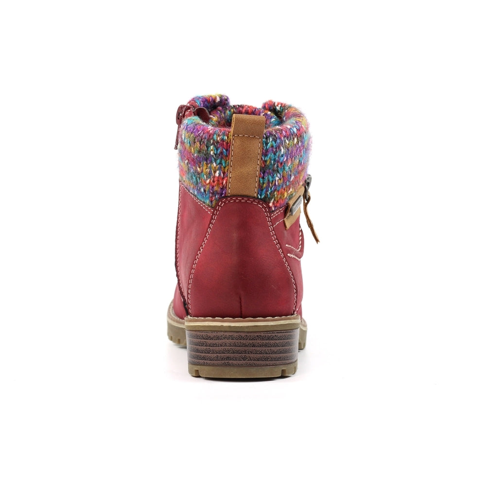 Lunar Tabasco Ladies Ankle Boot GLB204 RD Red