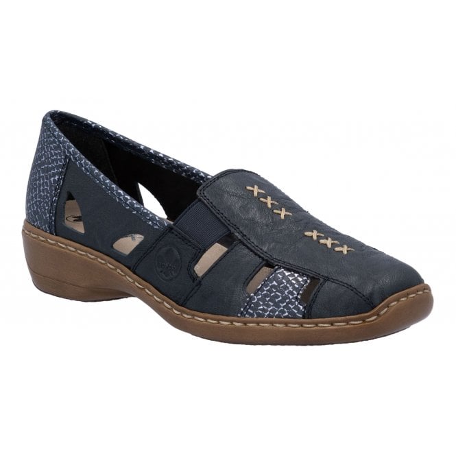 Rieker 41385-15 Ladies Slip On Summer Shoe Navy