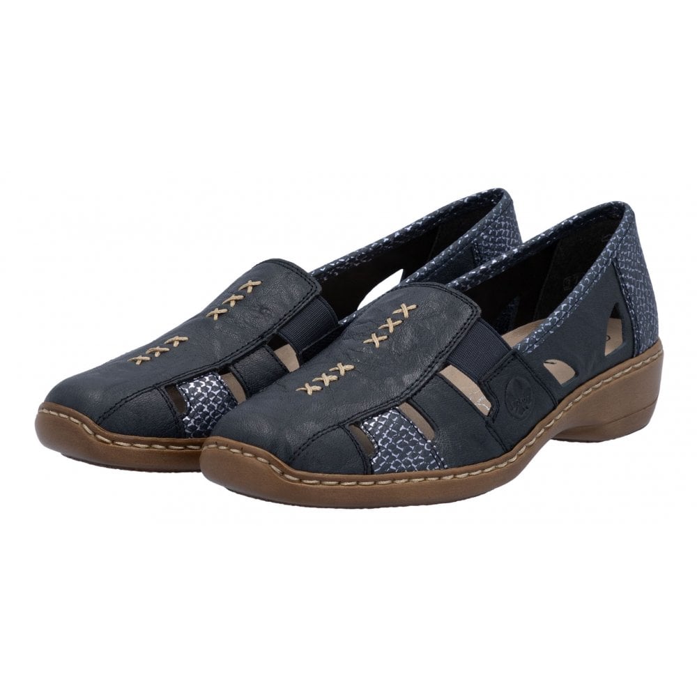 Rieker 41385-15 Ladies Slip On Summer Shoe Navy