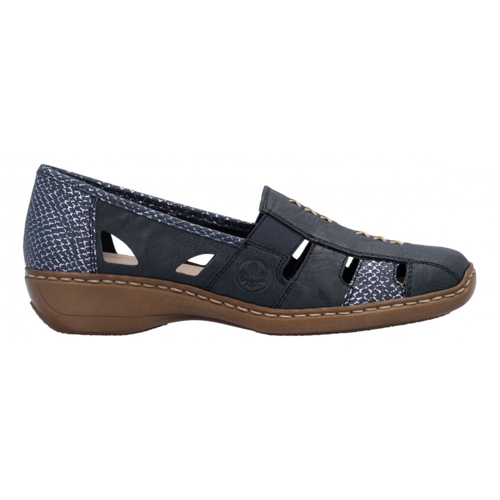 Rieker 41385-15 Ladies Slip On Summer Shoe Navy