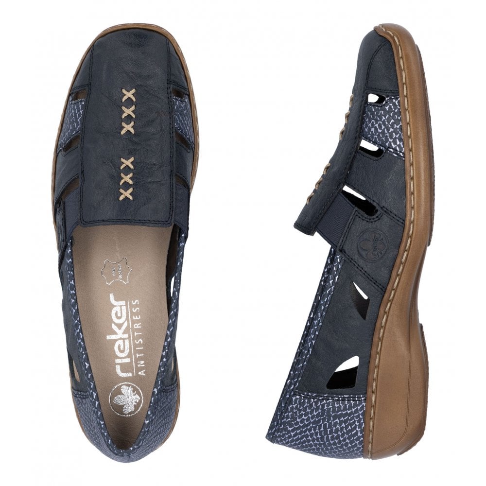 Rieker 41385-15 Ladies Slip On Summer Shoe Navy