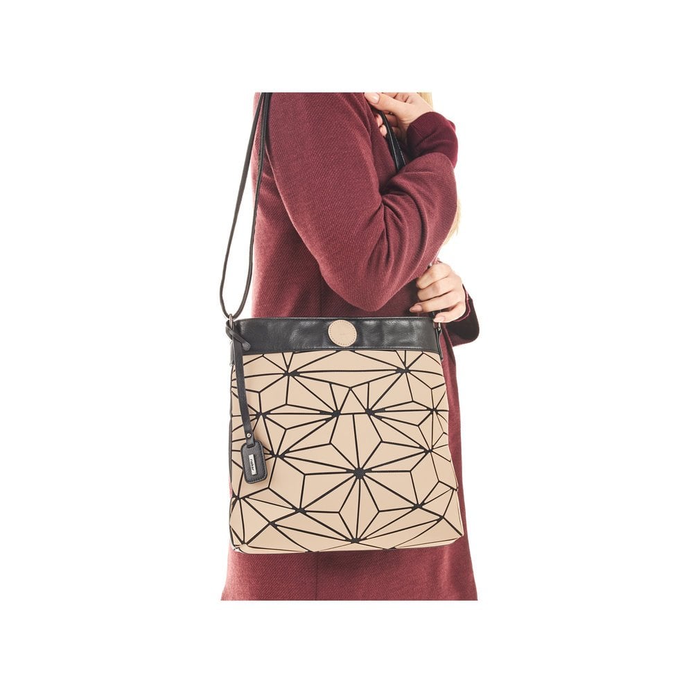Rieker H1316-62 Ladies Handbag Crossbody Camel/Black