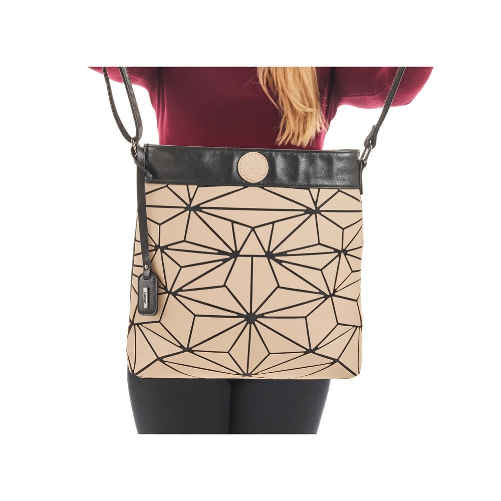 Rieker H1316-62 Ladies Handbag Crossbody Camel/Black