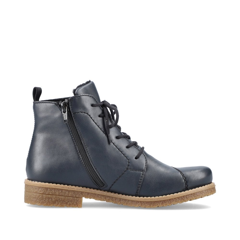 Rieker 73500-14 Ladies Lace Up Ankle Boot Ocean