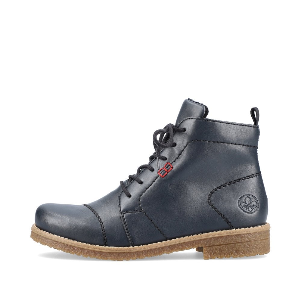 Rieker 73500-14 Ladies Lace Up Ankle Boot Ocean