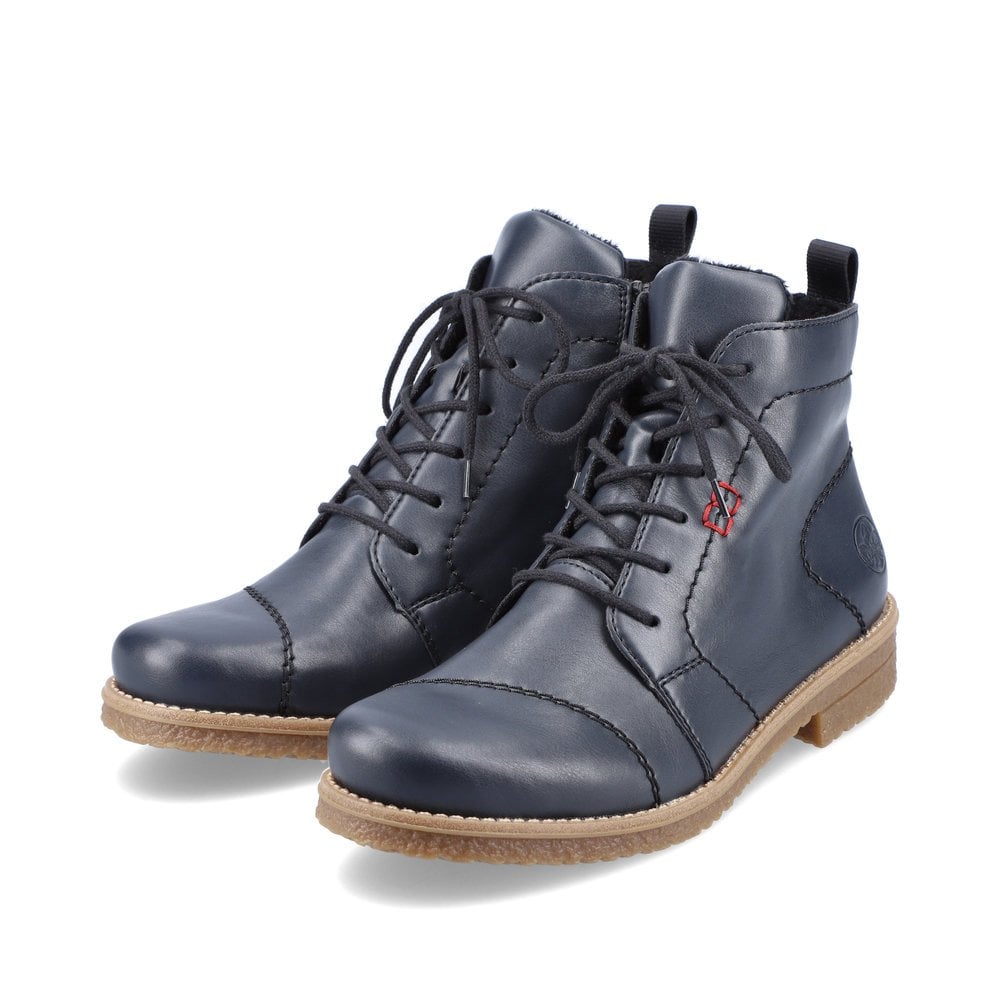 Rieker 73500-14 Ladies Lace Up Ankle Boot Ocean