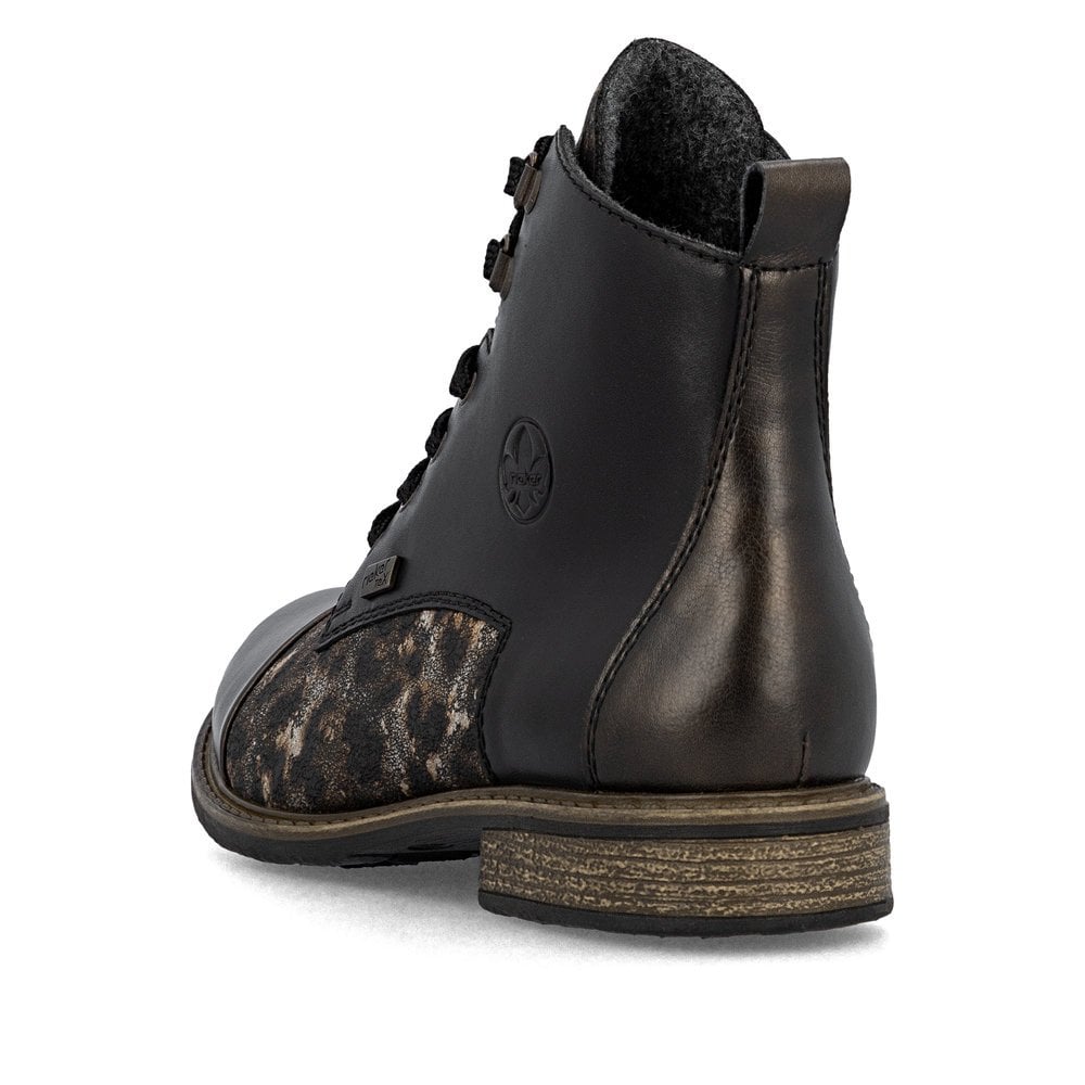 Rieker 74842-00 Ladies RiekerTex Lace Up Ankle Boot Black