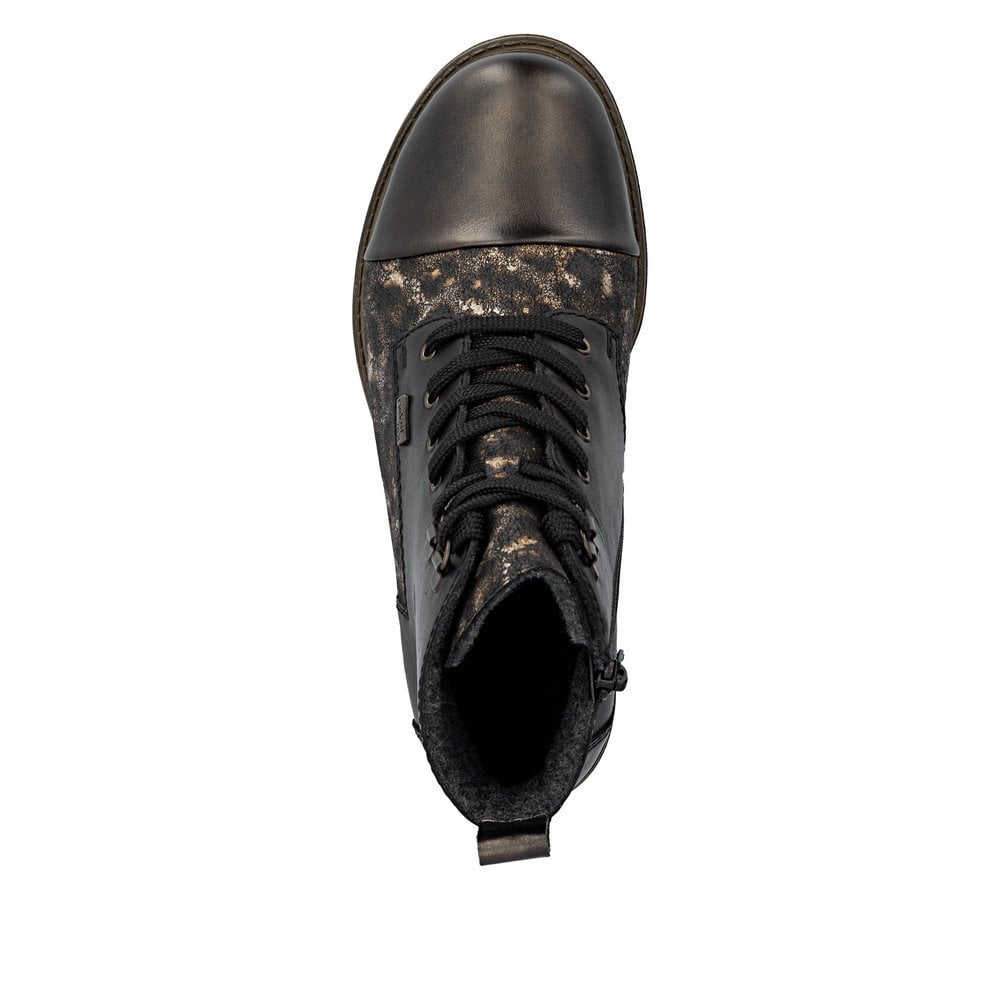 Rieker 74842-00 Ladies RiekerTex Lace Up Ankle Boot Black