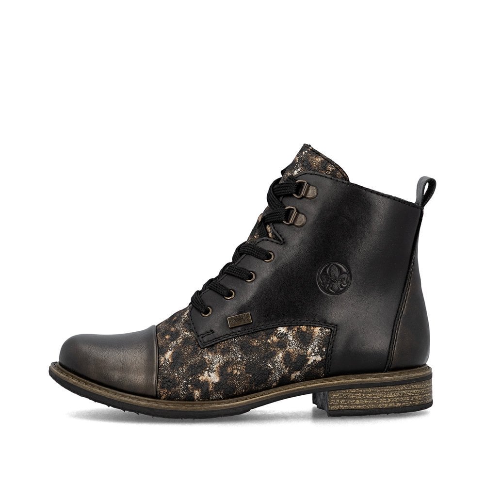 Rieker 74842-00 Ladies RiekerTex Lace Up Ankle Boot Black