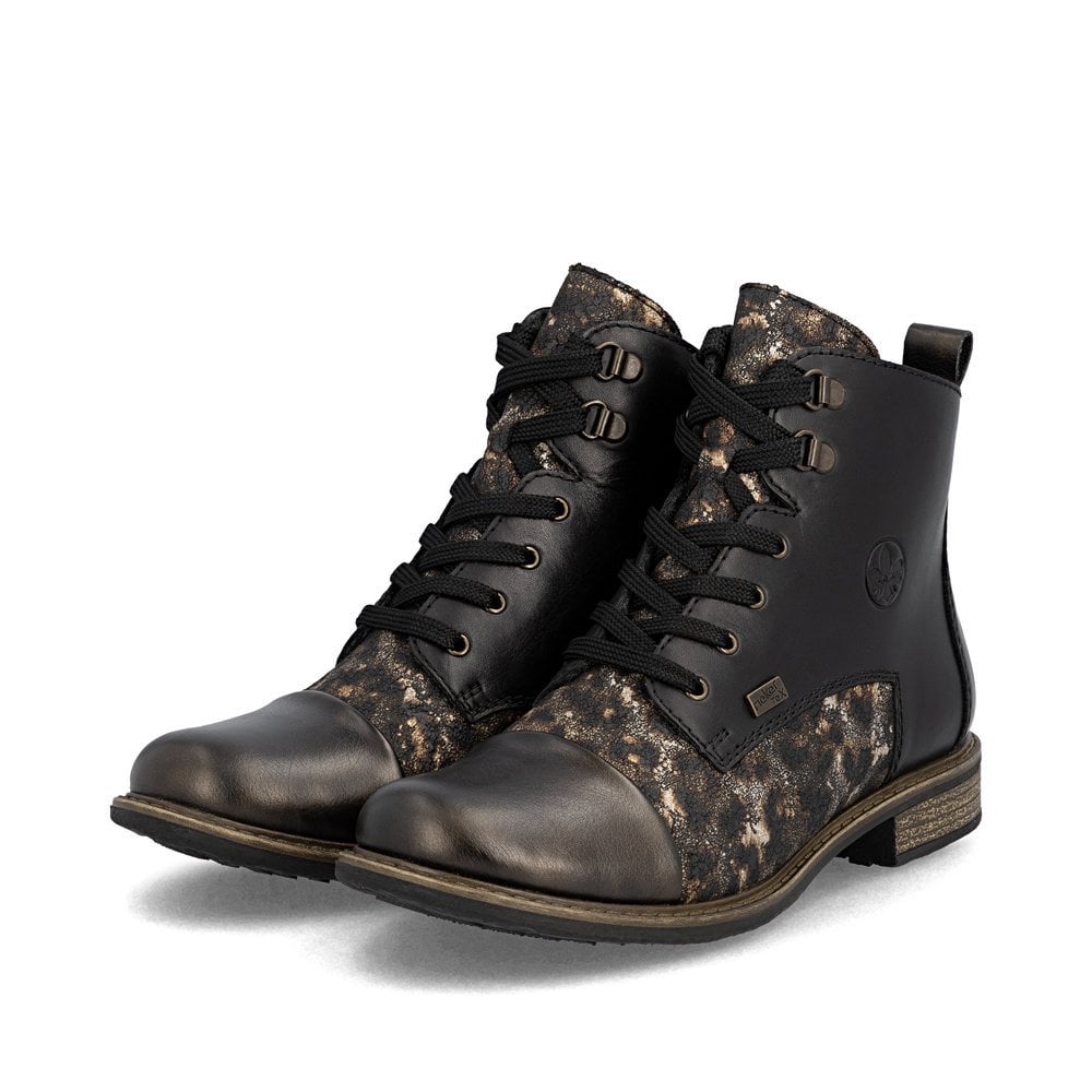 Rieker 74842-00 Ladies RiekerTex Lace Up Ankle Boot Black