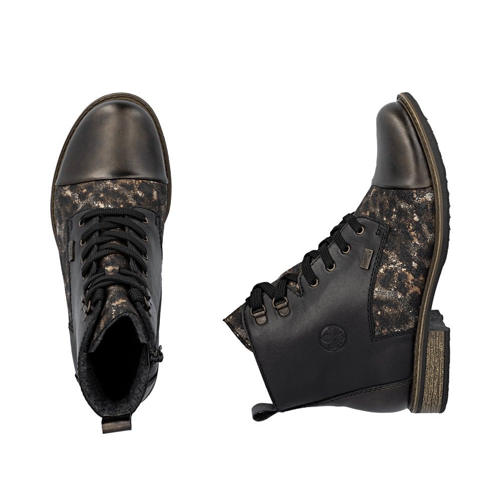 Rieker 74842-00 Ladies RiekerTex Lace Up Ankle Boot Black
