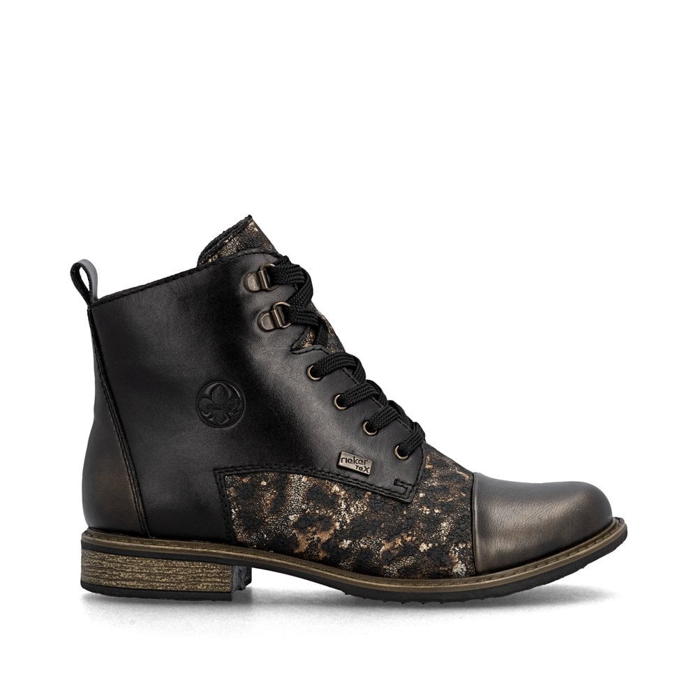 Rieker 74842-00 Ladies RiekerTex Lace Up Ankle Boot Black