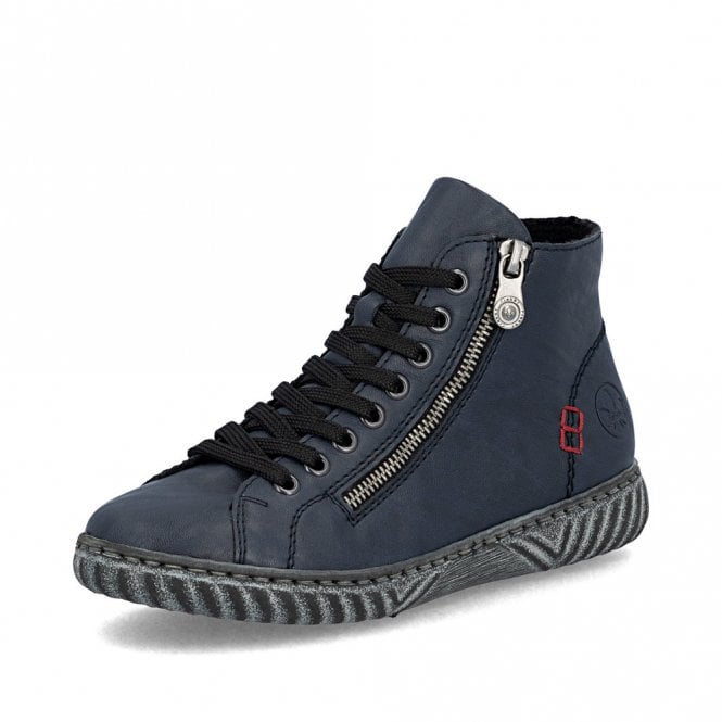 Rieker N0921-14 Ladies Lace Up Ankle Boots Pacific Blue