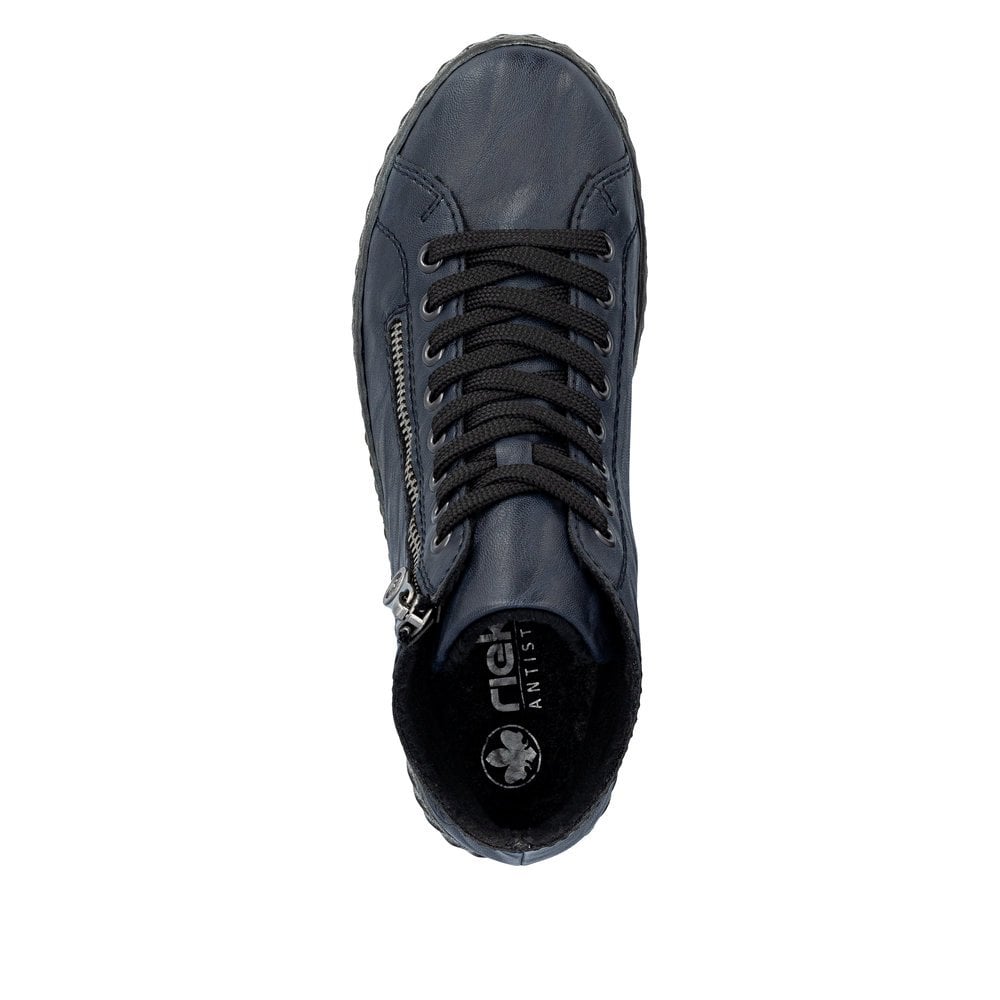 Rieker N0921-14 Ladies Lace Up Ankle Boots Pacific Blue