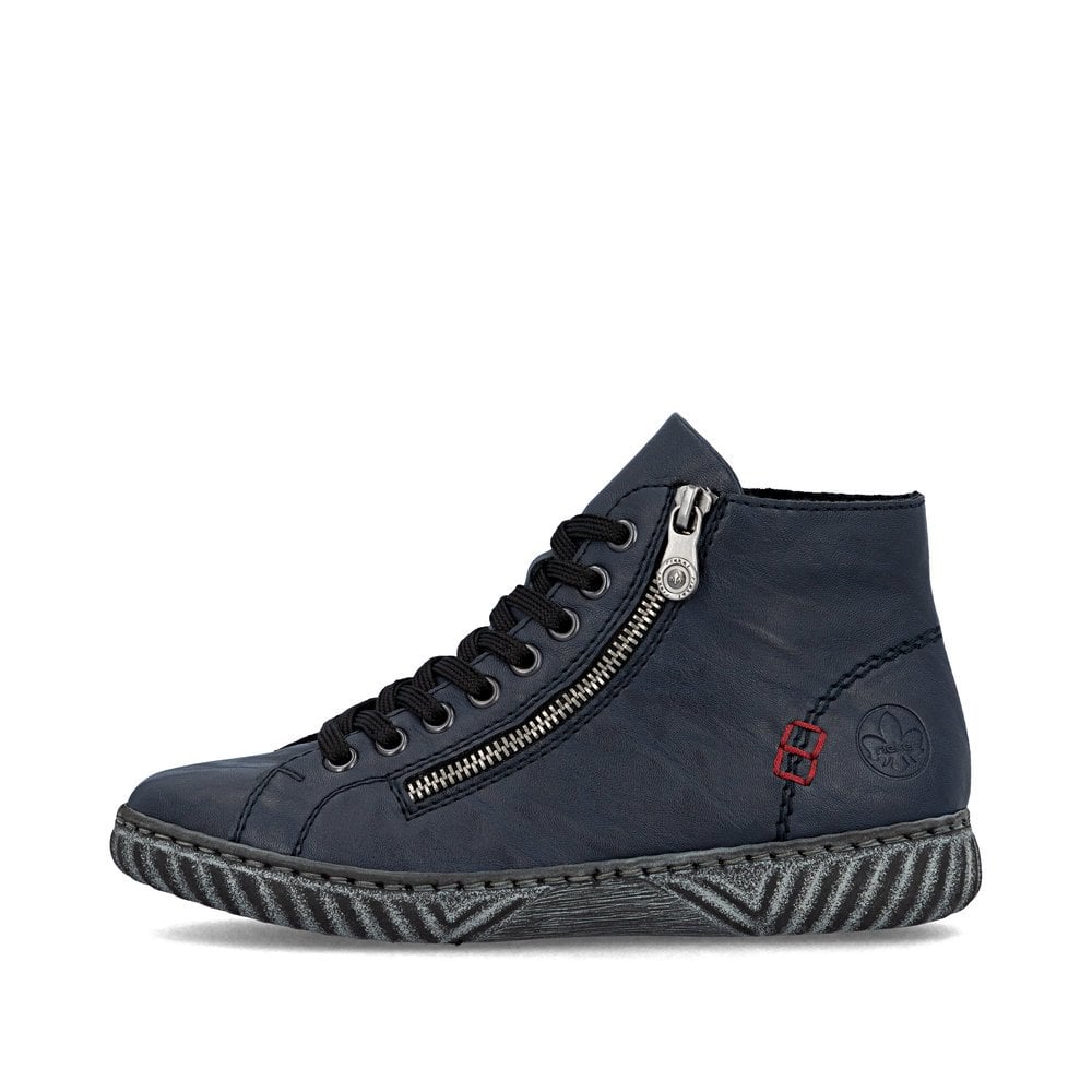 Rieker N0921-14 Ladies Lace Up Ankle Boots Pacific Blue