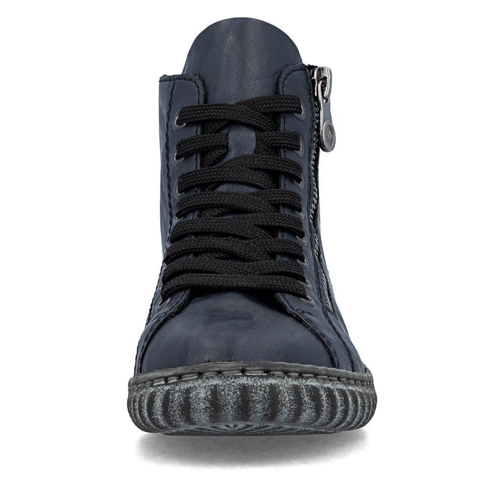 Rieker N0921-14 Ladies Lace Up Ankle Boots Pacific Blue