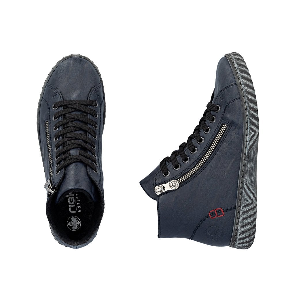 Rieker N0921-14 Ladies Lace Up Ankle Boots Pacific Blue