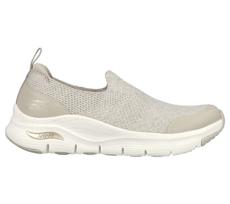 Ladies Skechers 149563 Arch Fit-Quick Start Trainer Taupe