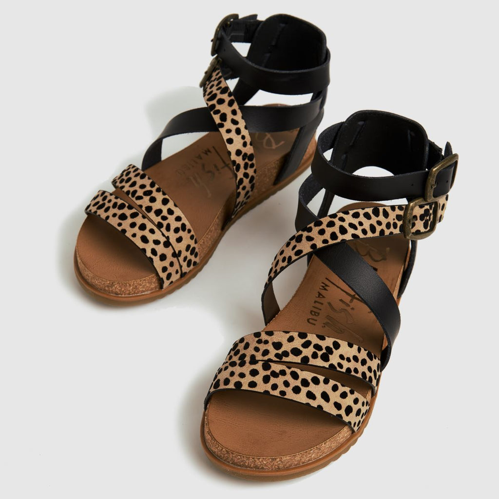 Blowfish Malibu Fandie Womens Sandals Sand pixie Leopard/Black