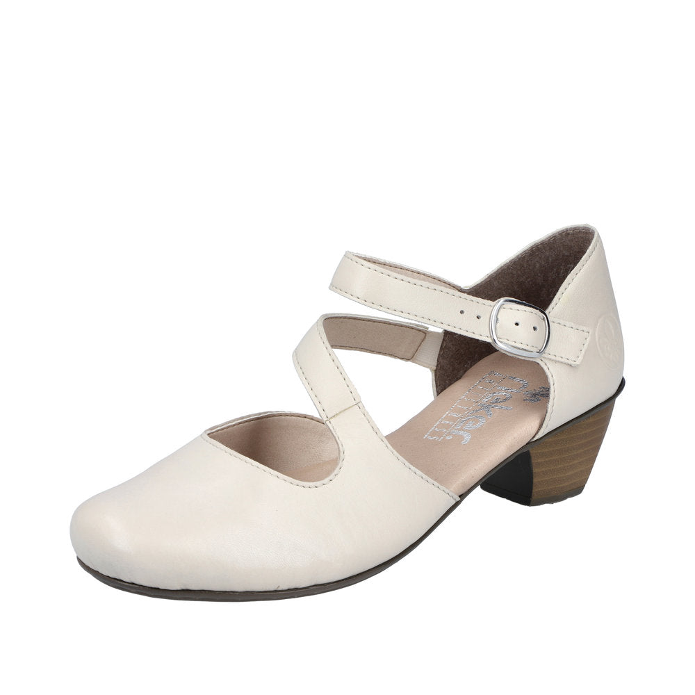 Rieker 41780-80 Ladies Heeled Summer Shoe Pearl/Cream