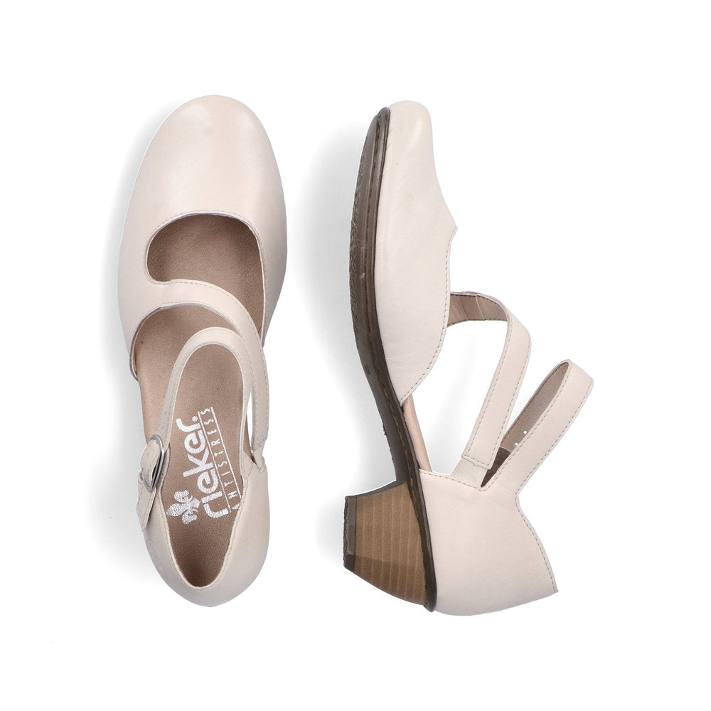 Rieker 41780-80 Ladies Heeled Summer Shoe Pearl/Cream