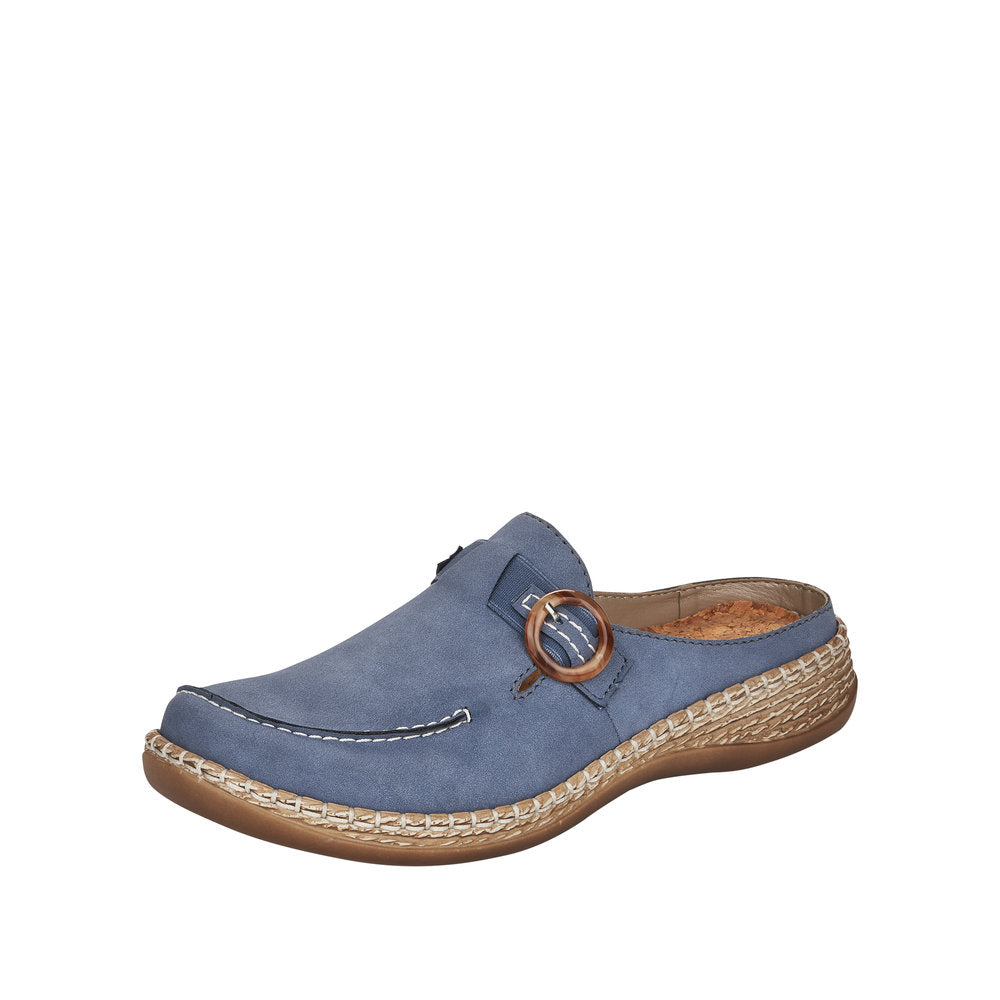 Rieker 46494-14 Ladies Slip On Mule Jeans Blue
