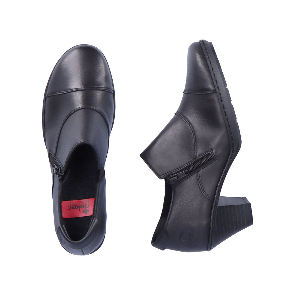 Rieker 57173-02  Ladies Heeled Trouser Shoe Black