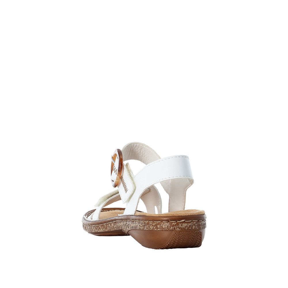 Rieker 628Z3-80 Ladies Touch Fasten Sandal White