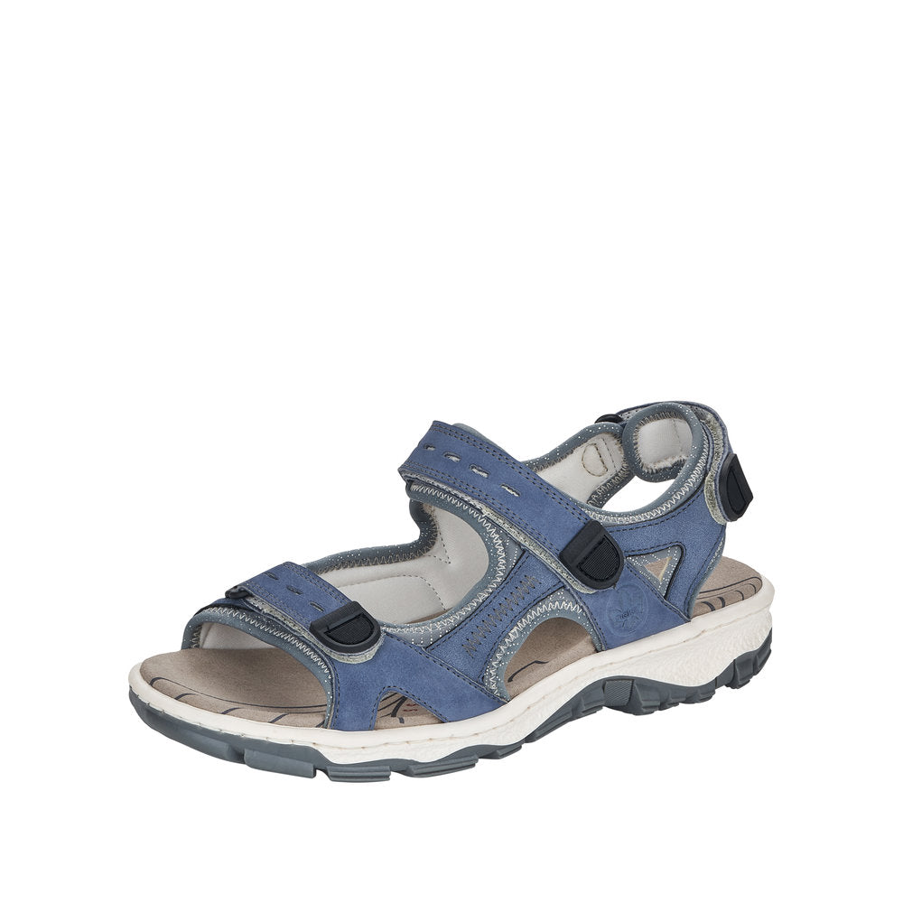 Rieker 68874-14 Ladies Touch Fasten Trail Sandal Jeans