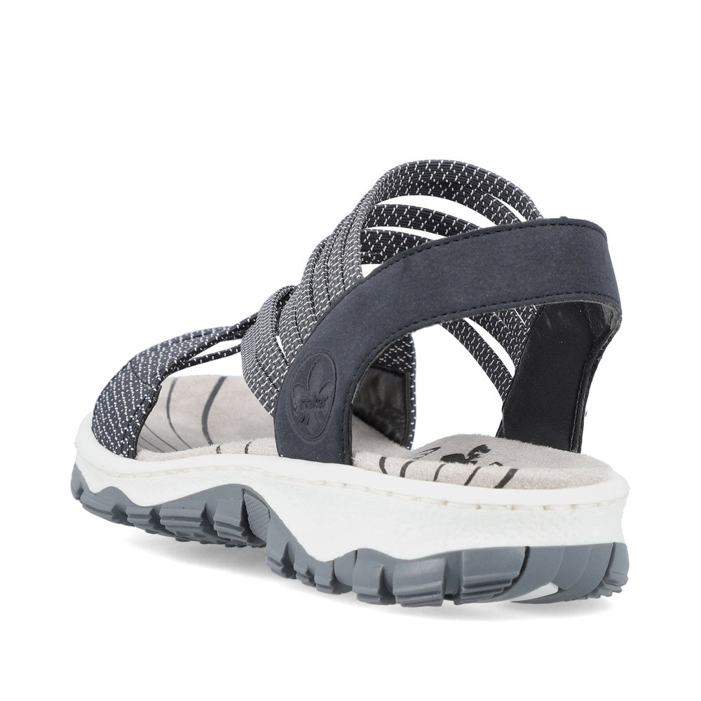 Rieker 68888-14 Ladies Stretch Elastic Sandal Pacific Blue