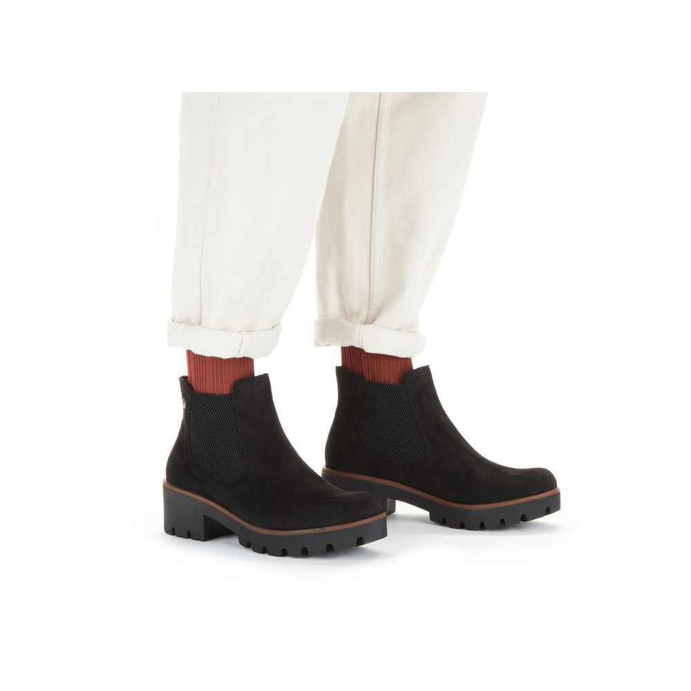 Rieker 79265-00 Ladies Chunky Sole Ankle boots Black