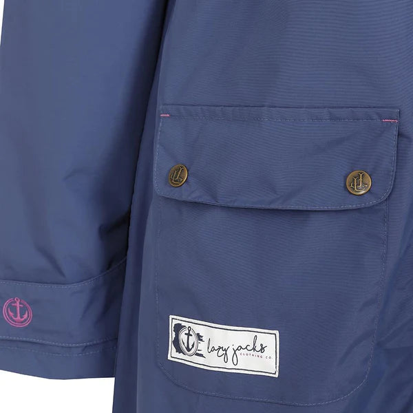 Lazy Jacks Snug Lined Long Waterproof Coat LJ159 Marine Schoose