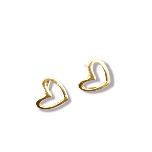 Jess & Lou Hollow Heart Gold Stud Earring ER101Gld