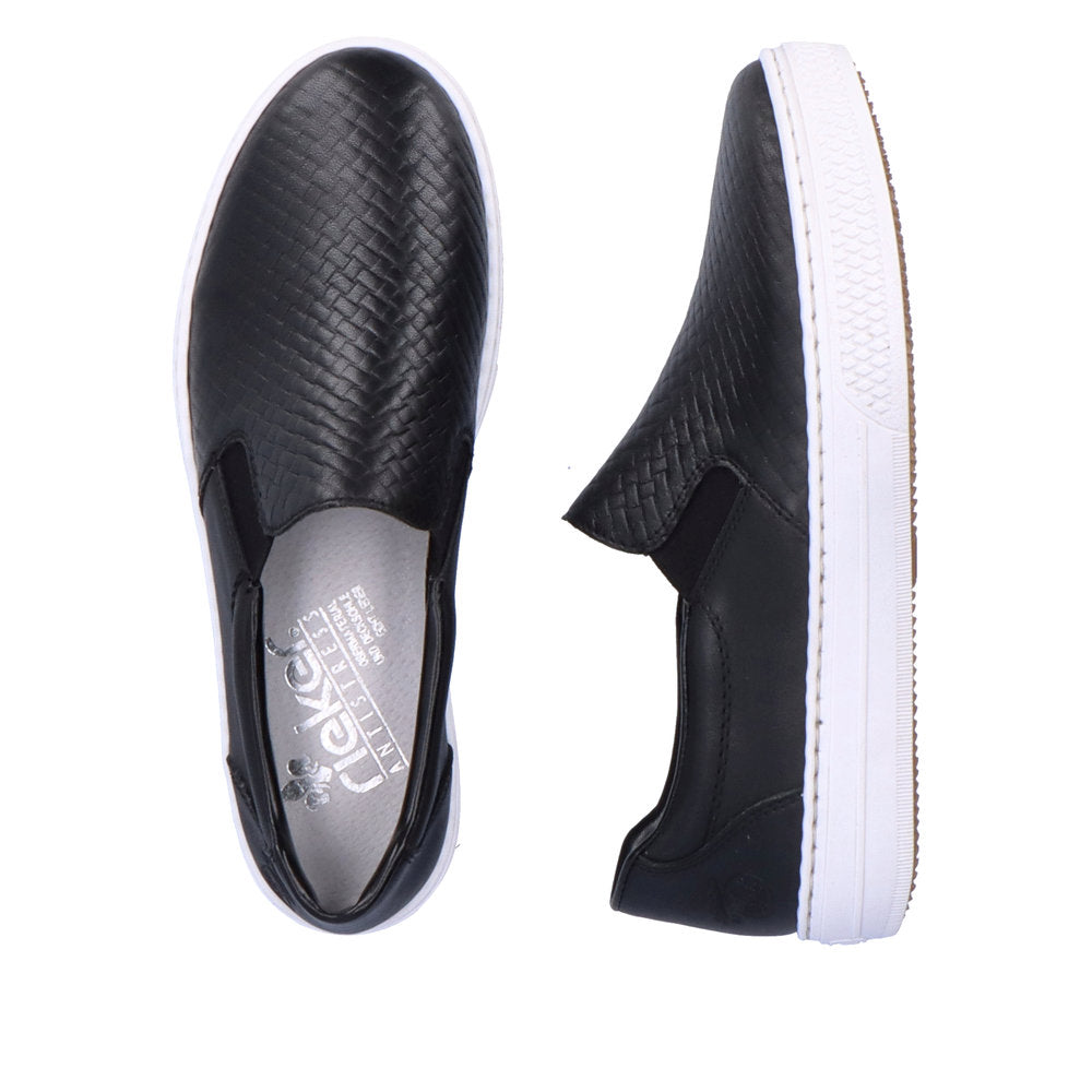 Rieker L5967-00 Ladies Slip on Casual Pump Black