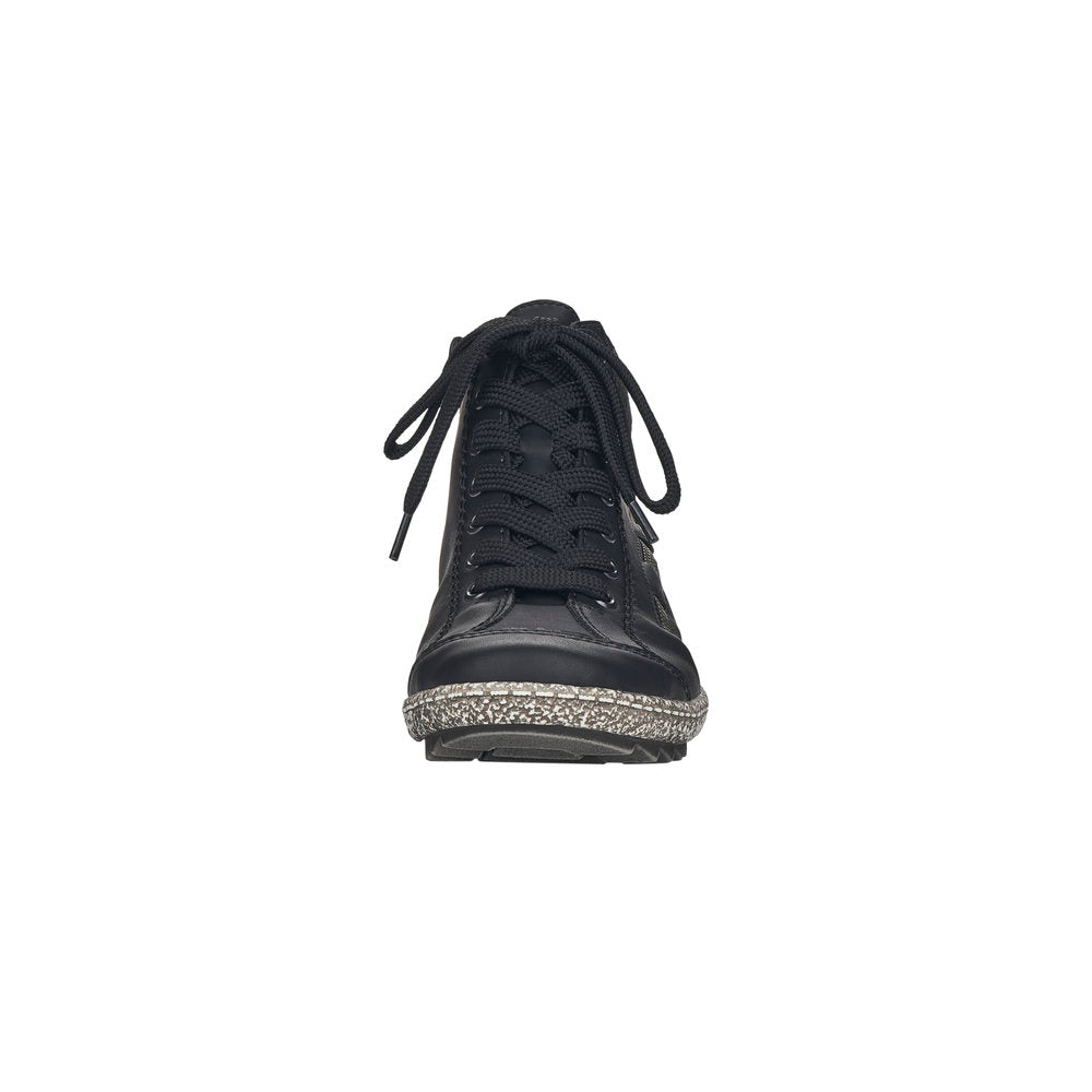 Rieker L7543-00 Zip & Lace Ankle Boot Black