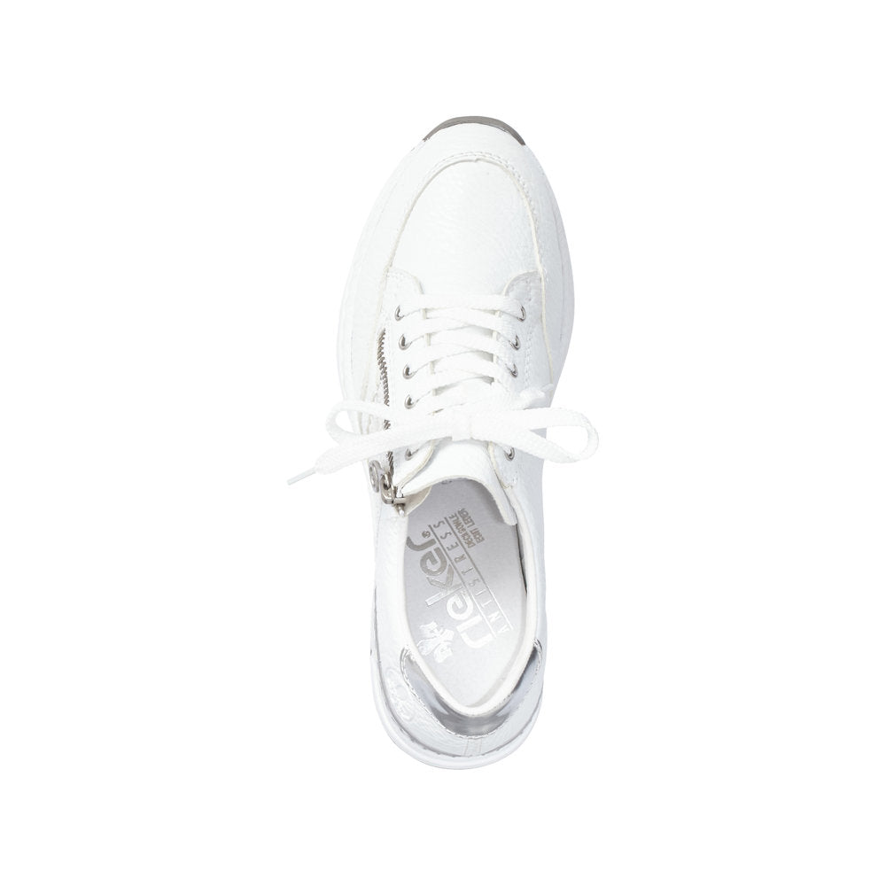 Rieker N4322-80 Ladies Lace Up Trainer White