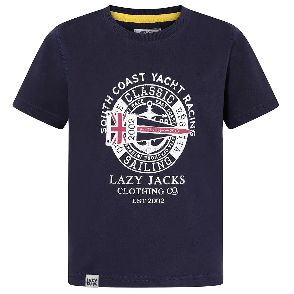 Lazy Jacks LJ15 Mens Printed T-Shirt Marine
