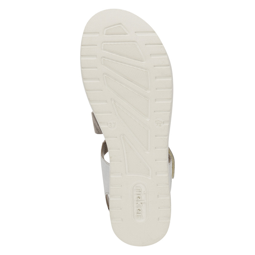 Rieker V5069-90 Touch Fasten Comfort Sandal White/ Ice