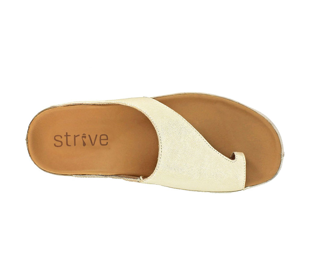 Strive Capri Toe Loop Sandal Gold Metallic