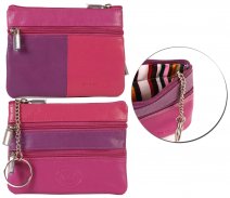 Leather Zip Coin Purse 1059 London Leathergoods Assorted Colours