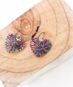 Jess & Lou ER148 Multi coloured heart earrings