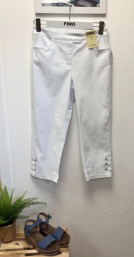 Pinns Figure Sculpting Bangaline Crop Trousers 408C White