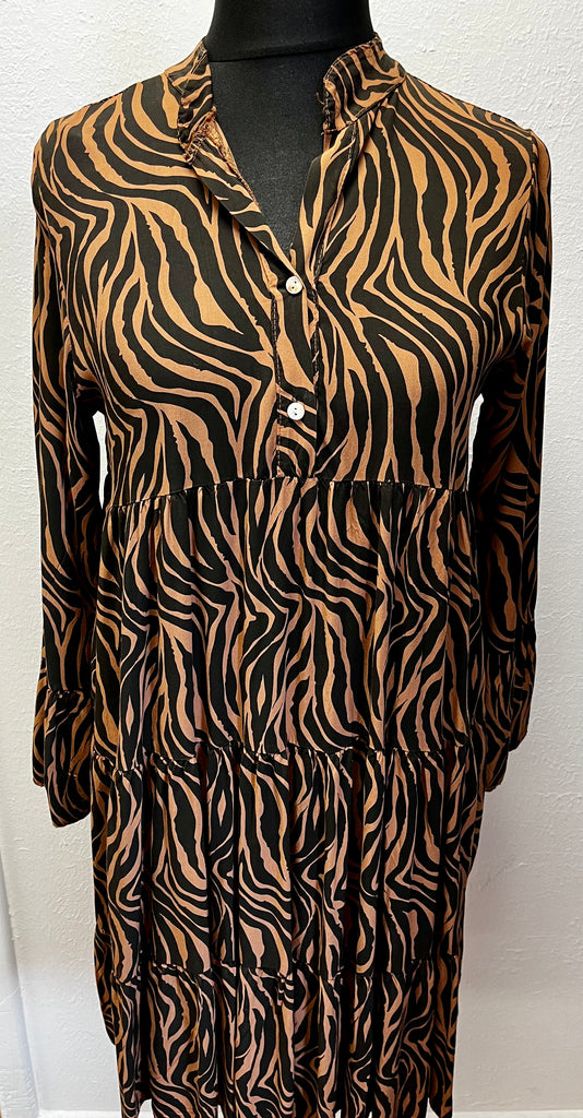 Made in Italy Leopard/Zebra print Tiered Dress One Size 10-14